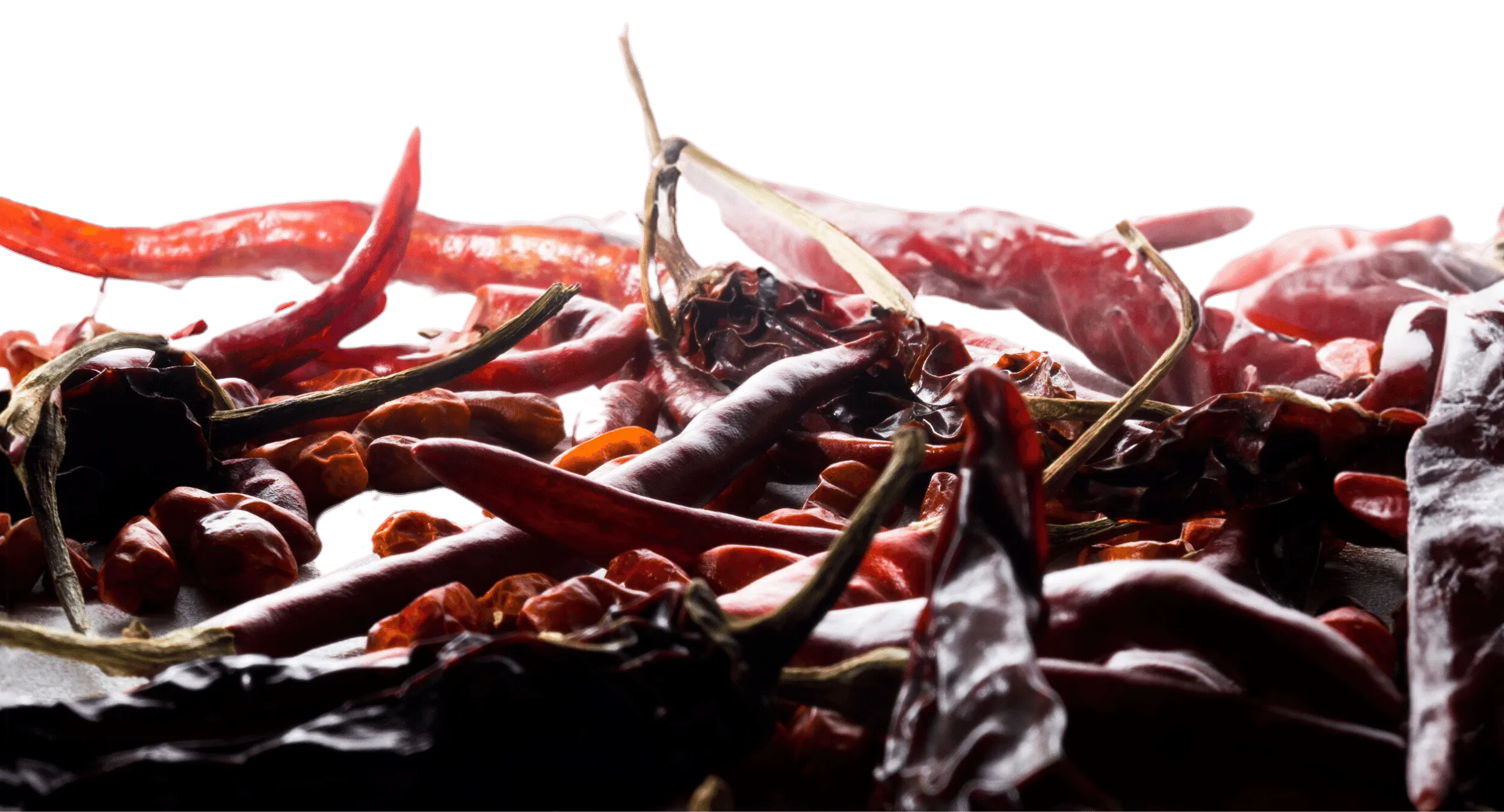 Chiles rojos amontados